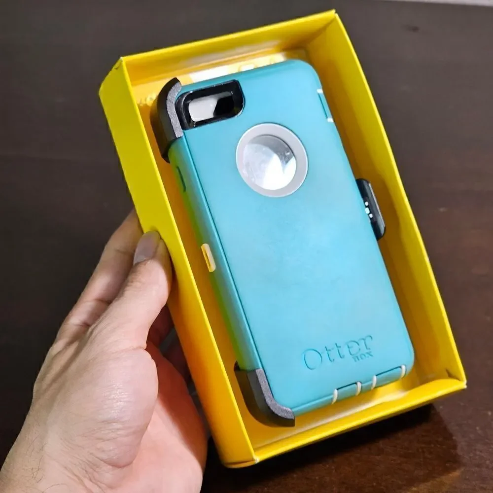 Otterbox iPhone 6 6S Phone Protective Case Light Blue Brand White Clip Holster